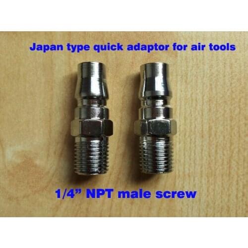 2pcs/lot 1/4" NPT male thread Japan type Pneumatic Air Hose Quick Coupler Japanese type air tools quick adaptor