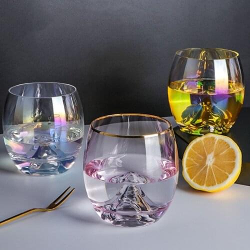 Transparent Colorful Crystal Glass Cup Coffee Cup Beer Mug Juice Milk Tea Whiskey Egg-shaped Glass Cups Gift Household Water Cup