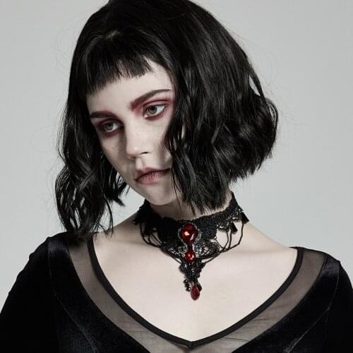 PUNKRAVE Womens Gothic Gorgeous Gem Necklace Fashion Delicate Butterfly Decal Evening Dinner Gown Necklace