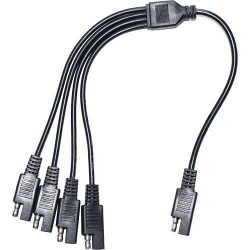 40CM 1 to 4 SAE Splitter Cable Connector 4- WAY 2 Pin Quick Connect Plug