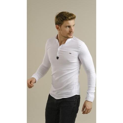 Hilti 206203 Slim Fit Half Placket Lycra Crew Neck Shirt