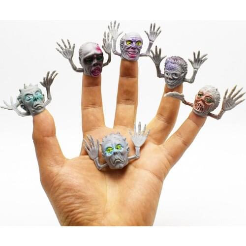 Free Shiping Item Scary Mask Novelty Grey Ghost Head Finger Puppet Mini Finger Sleeve Toy Can Be Installed Twist Egg Adult Toys