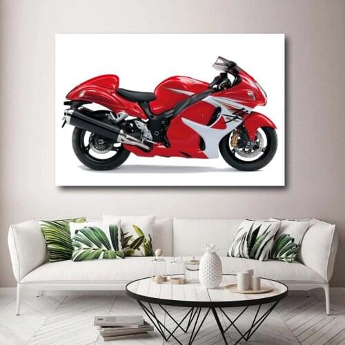 Superbike Wall Art Picture HAYABUSA Suzuki GSX 1300r Red Sport Posters Canvas Prints DIY Framed Paintings for Living Room Decor