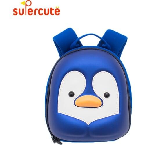 SUPERCUTE mini Penguin kids backpack Age 1-6 YEARS cool 3D cartoon backpack for kids Light and Soft anti-lost kids bag