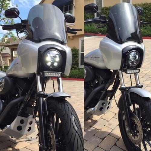5.75" LED Headlight For Breakout Sportster Dyna Roadster Street 5 3/4 Inch H4 Hi Low Beam Motorcycle Headlights