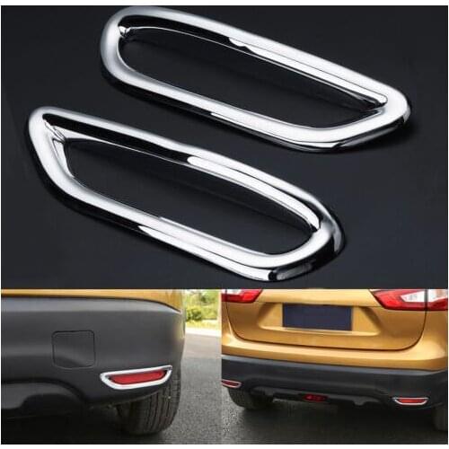 TAKPART 2Pcs Chrome Rear Fog Light Cover Trim Bumper For Nissan Qashqai J11 2014-2017