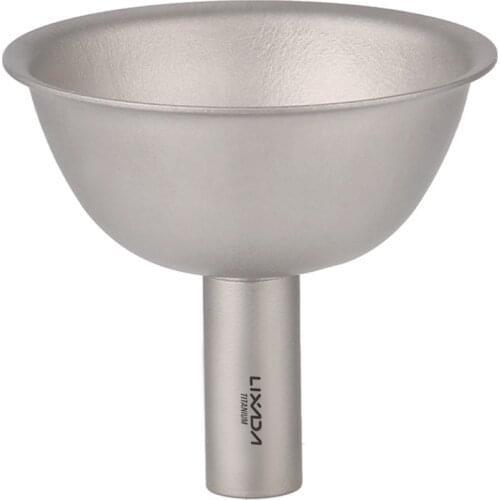 Lixada Titanium Flask Funnel Titanium Funnel Wine Liquid Filling Funnels for Bottles Flasks Containers