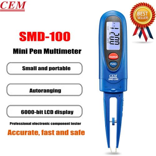 CEM SMD-100 Test of High Precision Electronic Components of Pen Digital Multimeter LCD Display Resistance Capacitance Frequency