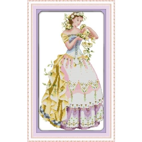 Everlasting Love Christmas The Young Girl Ecological Cotton Chinese Cross Stitch Kits Counted Stamped 14 11 CT Sales Promotion