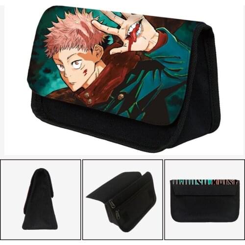 Japanese Anime Jiu-Jitsu Battle Yuzu Itadori Cosmetic Case Pencil Bag Boy School Supplies Kids Stationery Bags Gift