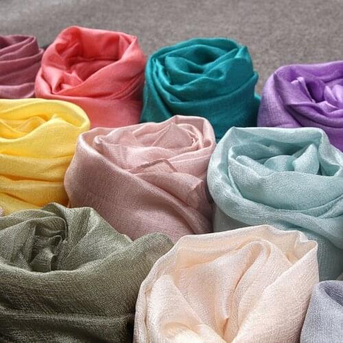 Ladies Long Voile Linen Thin Warm Candy Color Shawl Scarf Soft Scarf Solid Color Headband Beach Popular Hijab Summer 180*100cm
