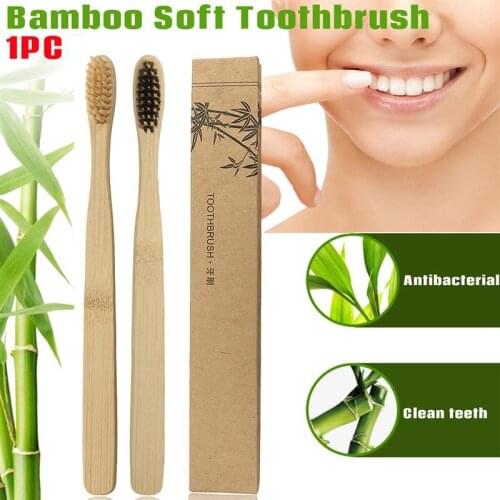 1/2/5PC Soft Fibre Environmentally Wood Toothbrush Bamboo Tooth Brush Wooden Handle Toothbrush Whitening Adults Oral Care Tool