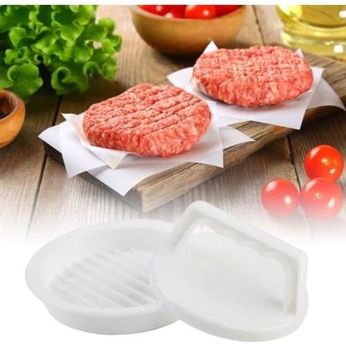 1 Set Round Shape DIY Hamburger Meat Press Food-Grade Plastic Meat Burger Maker Mold Hamburger Press Practical Kitchen Tools