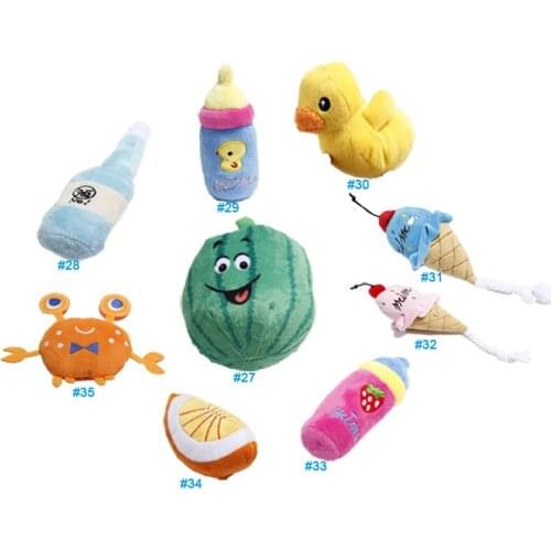 20pcs Plush Squeak Toy For Dog Puppy Chew toy dog teething chew training stuffed squeaking toys multiple designs