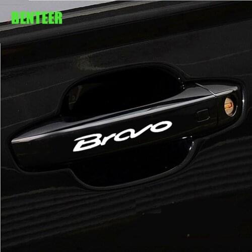 4Pcs Car Door Handle Sticker For Fiat Bravo