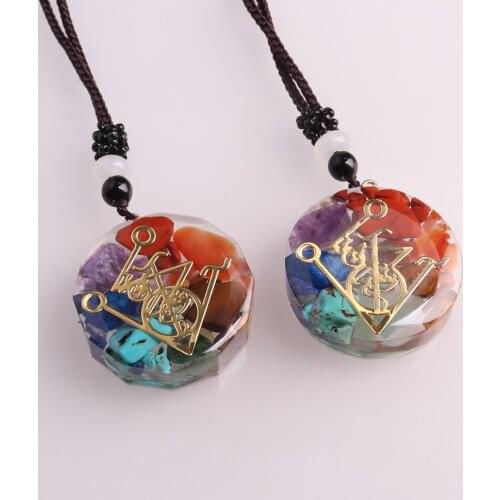 6pcs/lot Bulk For Wholesales Chakra Healing Pendant Necklace Natural Stone Jewelry Necklaces Healing Meditation Yoga Pendulum