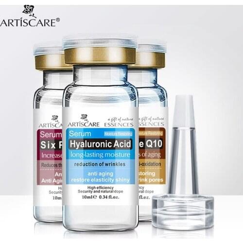 ARTISCARE Hyaluronic Acid + Coenzyme Q10 + Six Peptides Serum 3PCS Anti Aging Wrinkle Face Essence Moisturizing Facial Skin Care