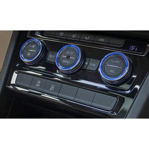 Car converted audio knobs Air-conditioned decorative knobs circle sticker for VW Touran 2016