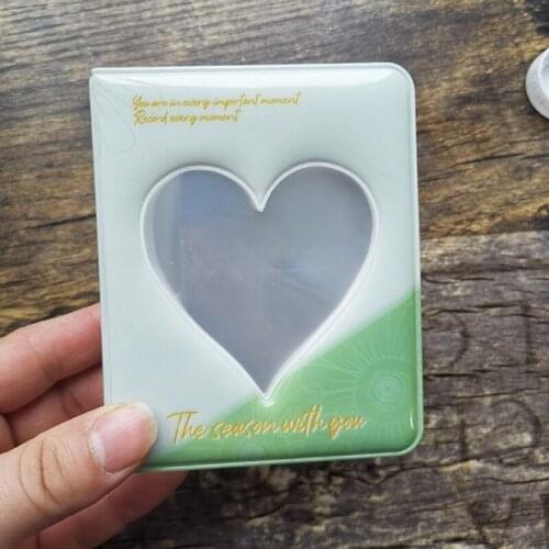YYSD 3 Inch 36 Pockets PVC Photo Album Hollow Heart Interstitial Case for Name Card Mini Scrapbooking Storage Wedding Gift