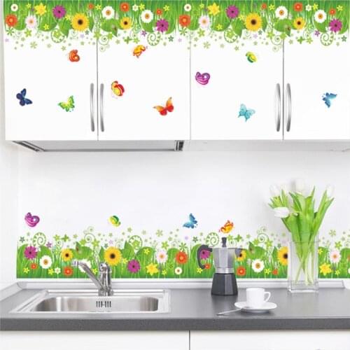 Wall Stickers Colorful Flower Butterfly Garden Plant Wall Stickers Home Decor Living Room Pvc Wall Decal Diy Mural Decoration
