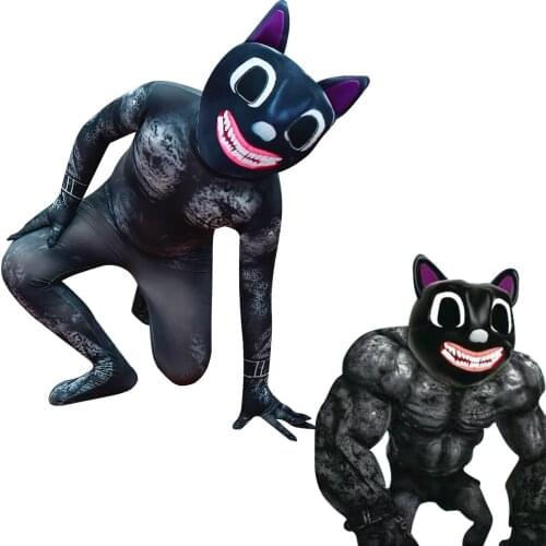 Halloween Childrens Costume Anime Black Cat Cosplay CARTOON CAT Boy Girl Crazy Chasing Game Tights Cartoon Carnival Party 3-12Y