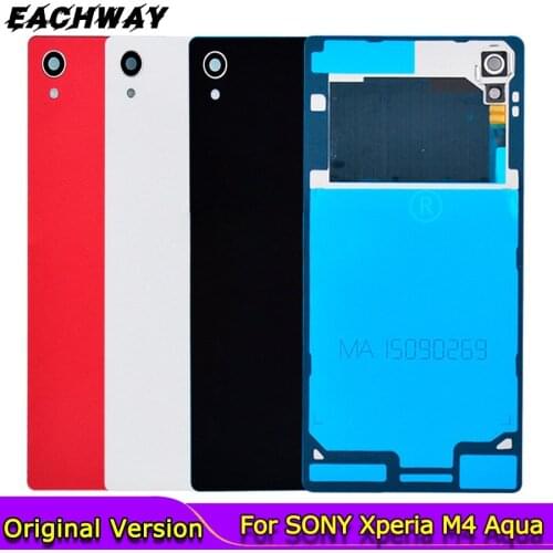 For 5.0" SONY M4 Aqua Battery Cover Back Housing Rear Door Case For SONY Xperia M4 Aqua Battery Cover with NFC E2353 Replacement