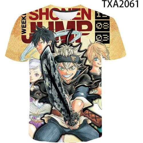 Men Women Children Black Clover 3D T Shirt Fashion Anime Boy Girl Kids Printed Cool Tee Harajuku Short Sleeve Streetwear Tops