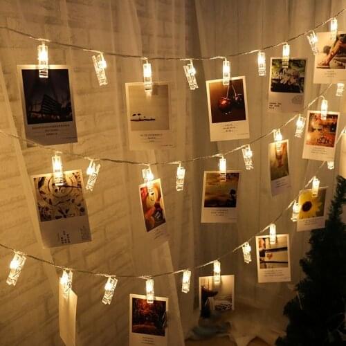 LED String Lights 2M/ 3M Photo Clip Fairy Lights Battery Operated Garland Home Room Christmas Decoration Party Wedding Xmas
