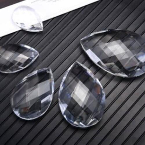 80mm Faceted Teardrop Glass Art Crystal Prism Pendant Chandelier Lamp Hanging Ornament DIY Suncatcher Living room bedroom decor
