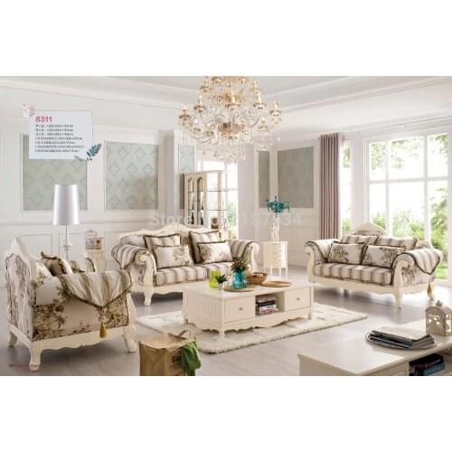 HS-8311 Modern living room home furniture sectional solid wooden fabric 1+2+3 sofa sets European style 1+2+3 sofa