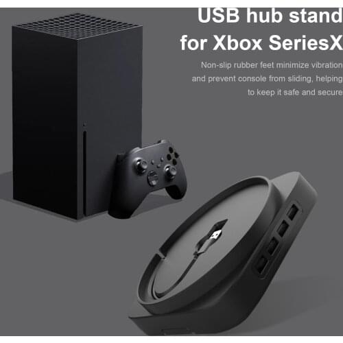Game Console Vertical Bracket Game Player Stand For Xbox Series X Games Host Base With 4 Ports USB 2.0 Hub Mount Cradle Dock