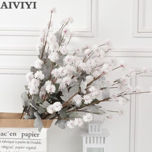 Artificial flower 91 cm multi-head small dandelion EVA simulation plant home shopping mall High-end club decorative fake flower