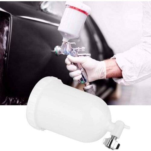 Spray-Gun Pot, 400Ml Plastic Side Feed Plastic Paint Cup Paint Spray-Gun Cup Replacement Pot Fast Mover for Spray-Gun