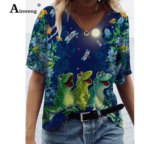 Aimsnug 2021 Summer New Patchwork Tops Clothing Bohemian Flower Print T-Shirt Women Casual Loose Tees Shirt Oversized 3xl Femme