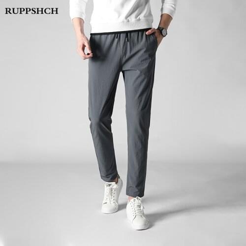 2021 Four Seasons Men Sports Pants Men Casual Slim Straight All-match High Quality Quick Drying Pants Men Elasticity Pants