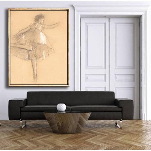 Ballerina Wall Art Prints - Edgar Degas Pencil Drawing Ballet Art Digital Download - Ballet Dancer Print Printable Art