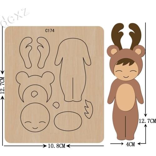 New Deer, girl Wooden die Scrapbooking C-174 Cutting Dies