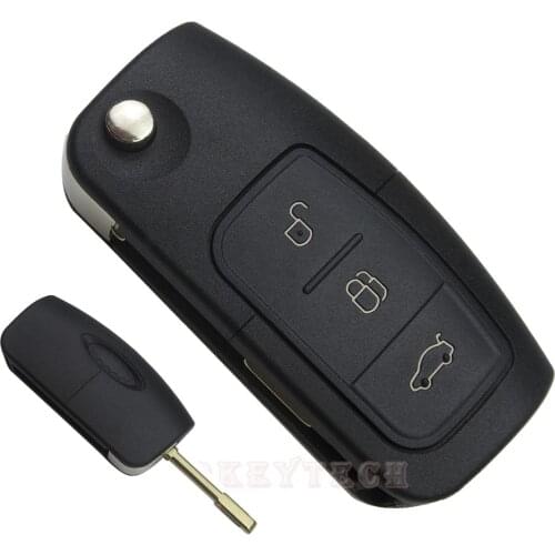 OkeyTech 3 Buttons Car Remote Control Flip Key Shell For FORD Focus Mondeo Key Case Blank Car-Styling Auto Replacement Fob Cover