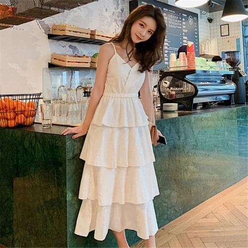 OLGITUM White Summer Dresses