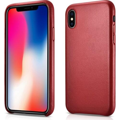 Original icarer Brand 2019 New Genuine Leather Back Cover For iPhone X XS XR MAX Natural Cowhide Phone Case 4 Colors
