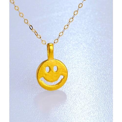 ZHIXI Real 24K 999 Gold Pendant Necklace for Women Fine Fortune Card Design Pure Solid 18K AU750 Gold Chain Jewelry 2020 P101