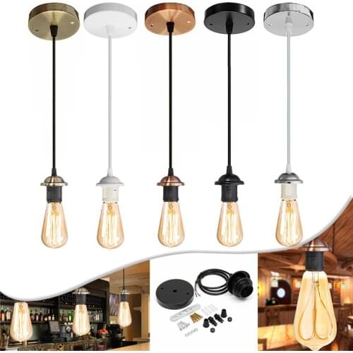 E27 Lights Interior Chandelier with Ceiling Chandelier Craft Screw Ceiling Rose Lamp PVC Fabric Flex Lamp AC110V