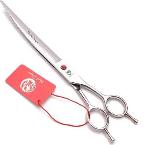 9 Inch 24cm Customized Logo Japan 440C Professional Dogs Cats Pets Hair Shears Hairdressing Scissors Curved Cutting Shears C4005