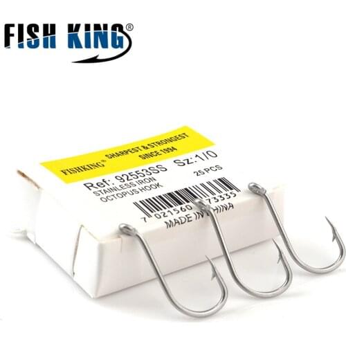 FISH KING Fishing Hook Barbed Fishhook 50pcs/lot Jig Head Baitholder AD Sharp Ringed Round Forged Fly Carp Fishing Tackle GBC