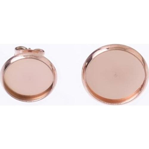 10 Pieces Stainless Steel Earring Setting, Earring Blank Bezel Earring Studs Setting