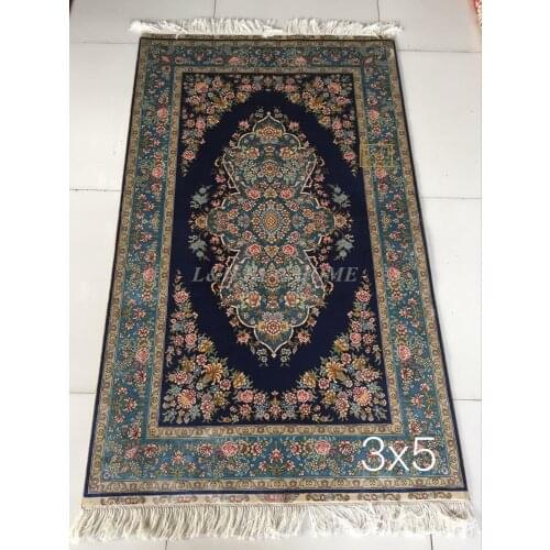 Free shipping 3'X5' 230 Line Handmade Silk Oriental Persian Rug hand Knotted silk carpet for home decoration