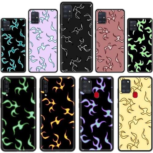 Silicone Cover for Samsung Galaxy A32 A52 A72 4G A12 A21S A51 A71 5G A21 EU A31 A41 Luxury Phone Case Shell Flames
