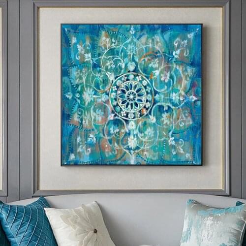 Modern Wall Art Canvas Painting Wall Art Picture Mandala Flower Posters and Prints Cuadros For Living Room Decor Home Decoration