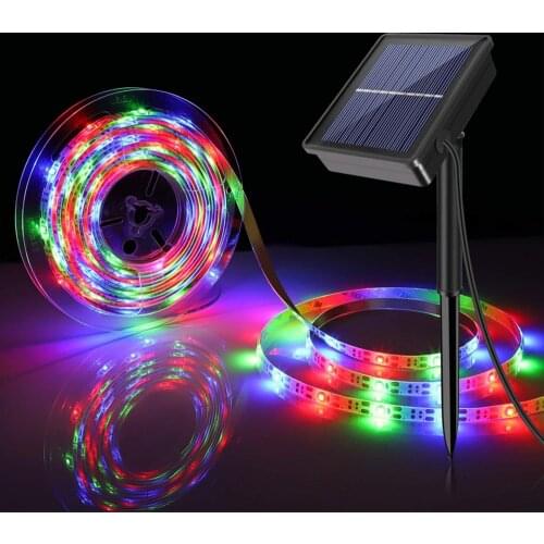 Solar Powered LED Strip SMD 2835 Flexible Free Cut Lawn Street Smart Patio Outdoor Waterproof Garden Decor 3m