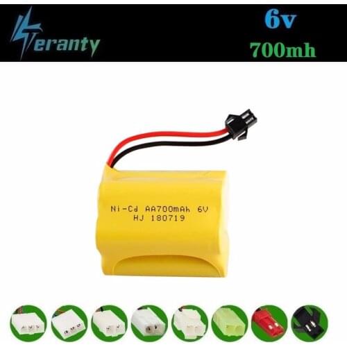T Model ) 6v 700mah Battery For Rc toys Cars Tanks Trains RC Robots Boats Guns NiCD 6v Rechargeable Battery AA Battery 1 PCS